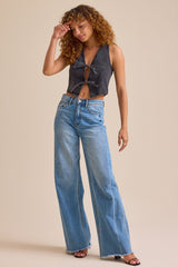 Tessa Tie Front Denim Vest