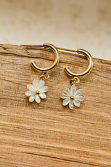 Dainty Flower Mini Hoops