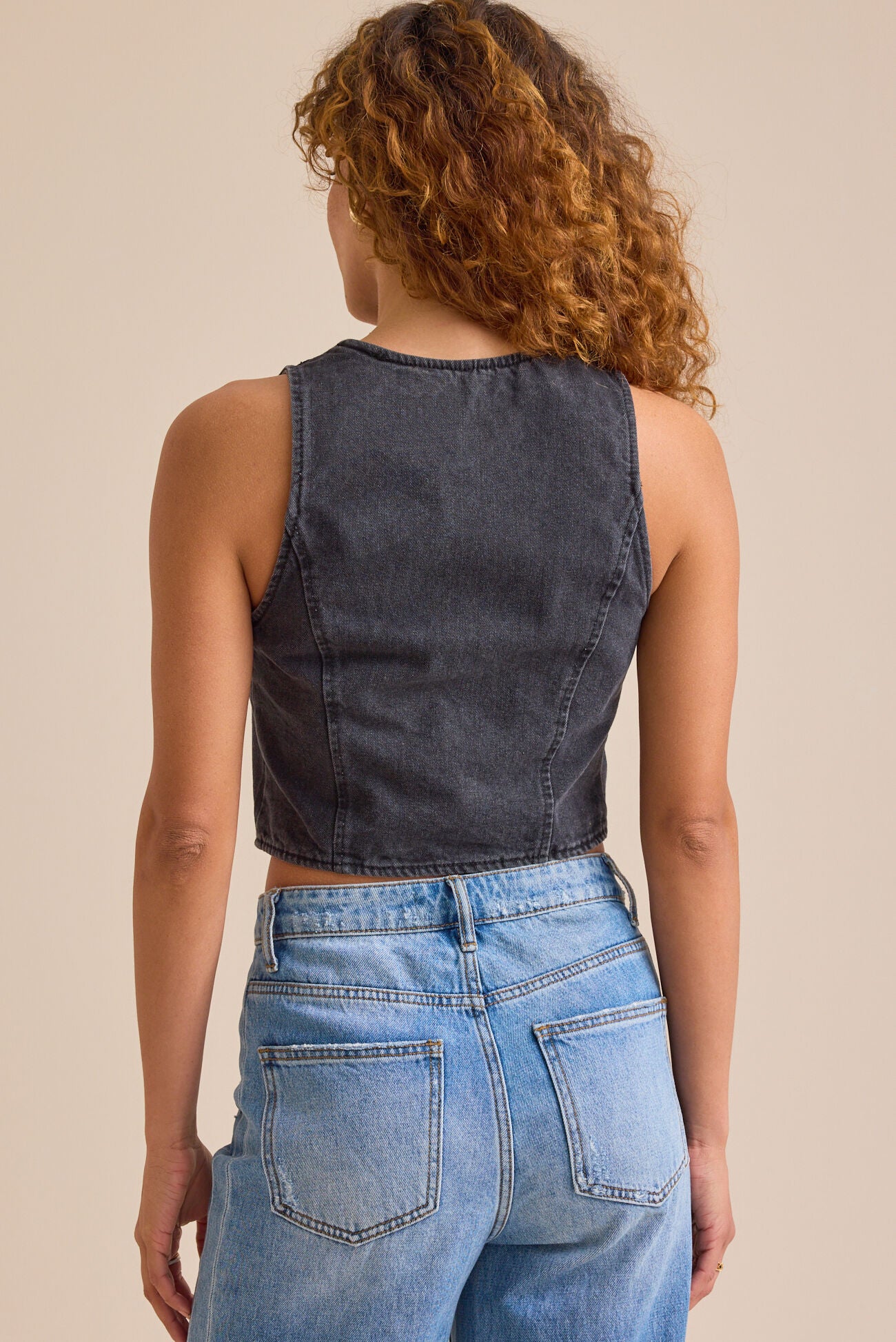 Tessa Tie Front Denim Vest