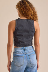 Tessa Tie Front Denim Vest