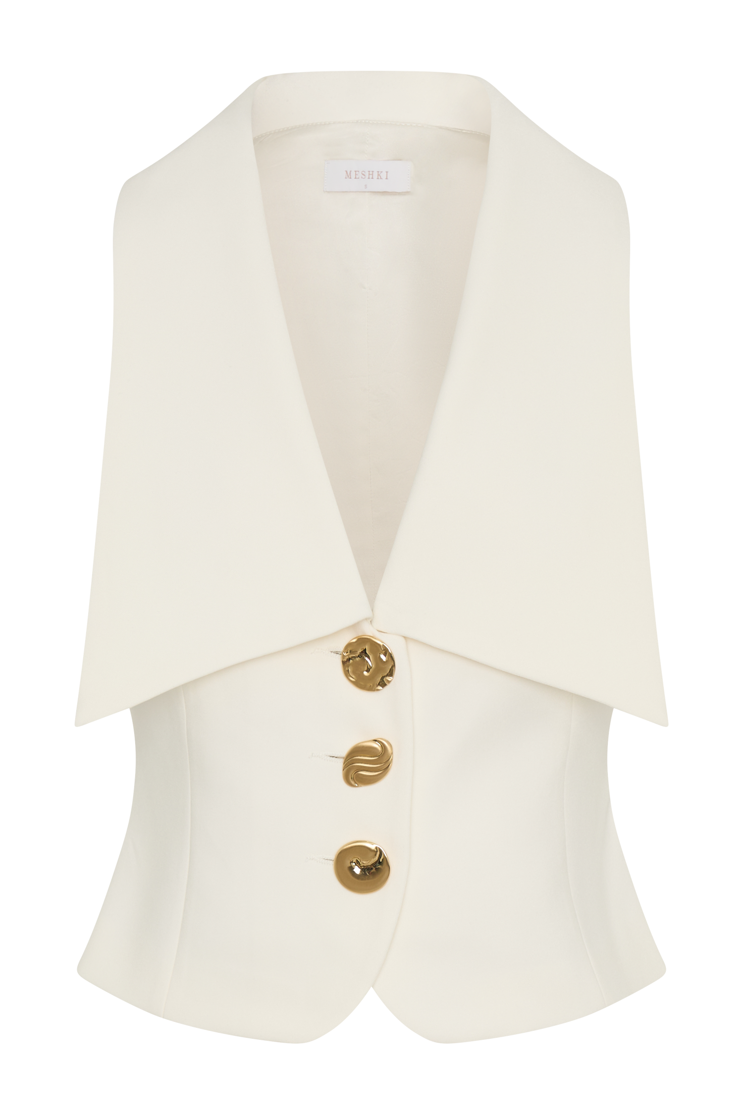 Alix Mixed Button Vest - Ivory