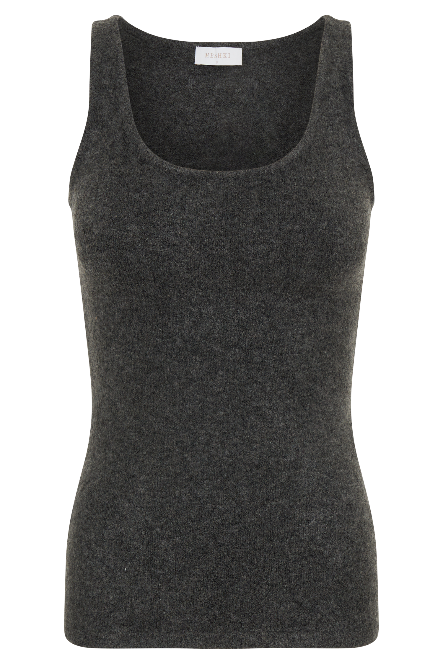 Shyann Sleeveless Longline Knit Top - Charcoal Marle