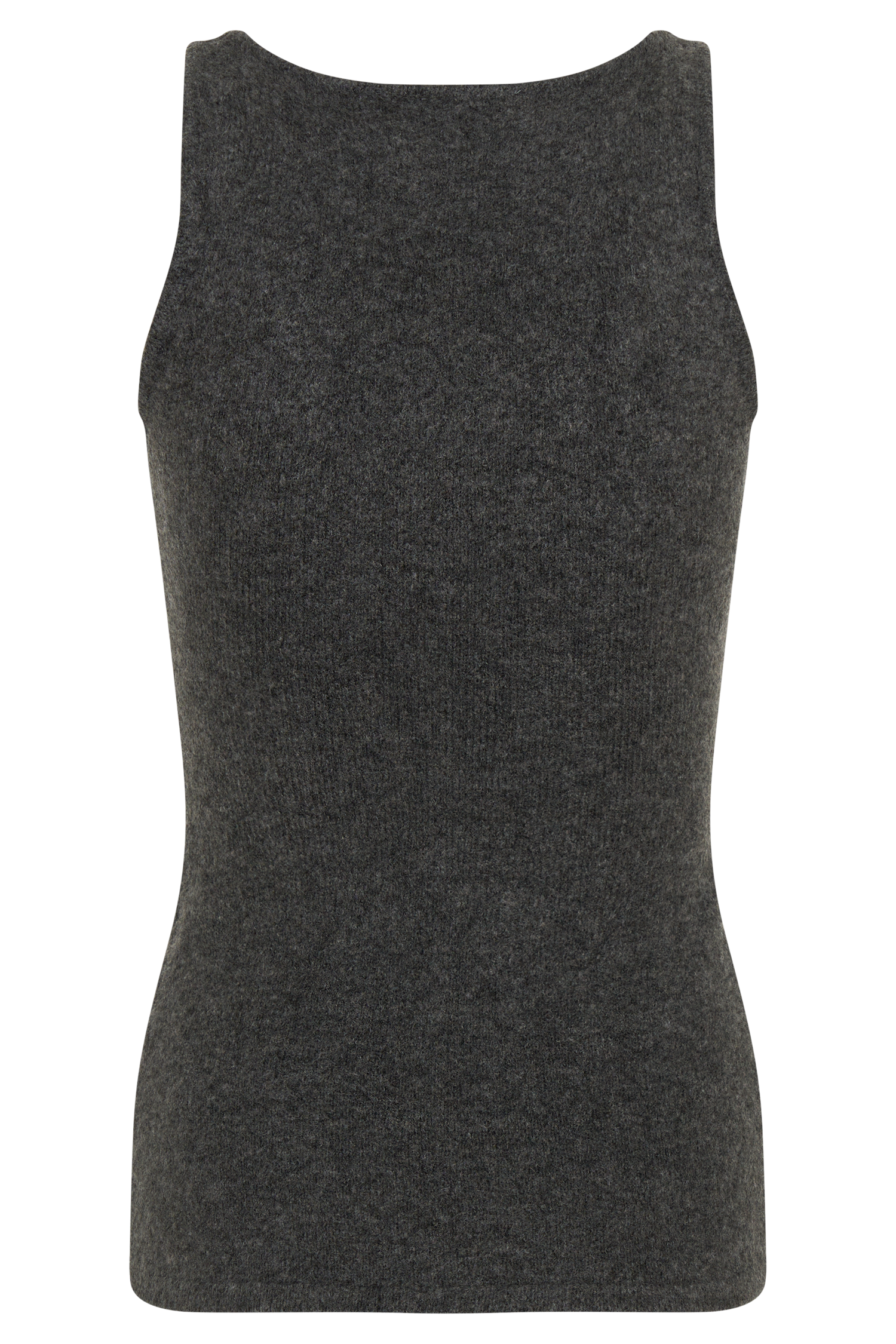 Shyann Sleeveless Longline Knit Top - Charcoal Marle