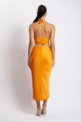 Lila Diamante Rope Midi Dress - Mandarin
